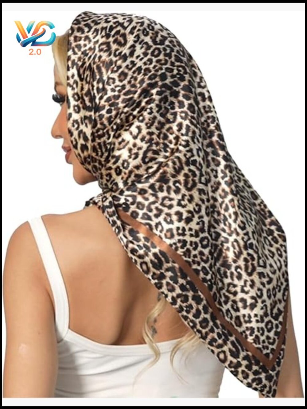Large Square Scarf Satin Like Shawl Wrap Headscarf Fashion Accessory